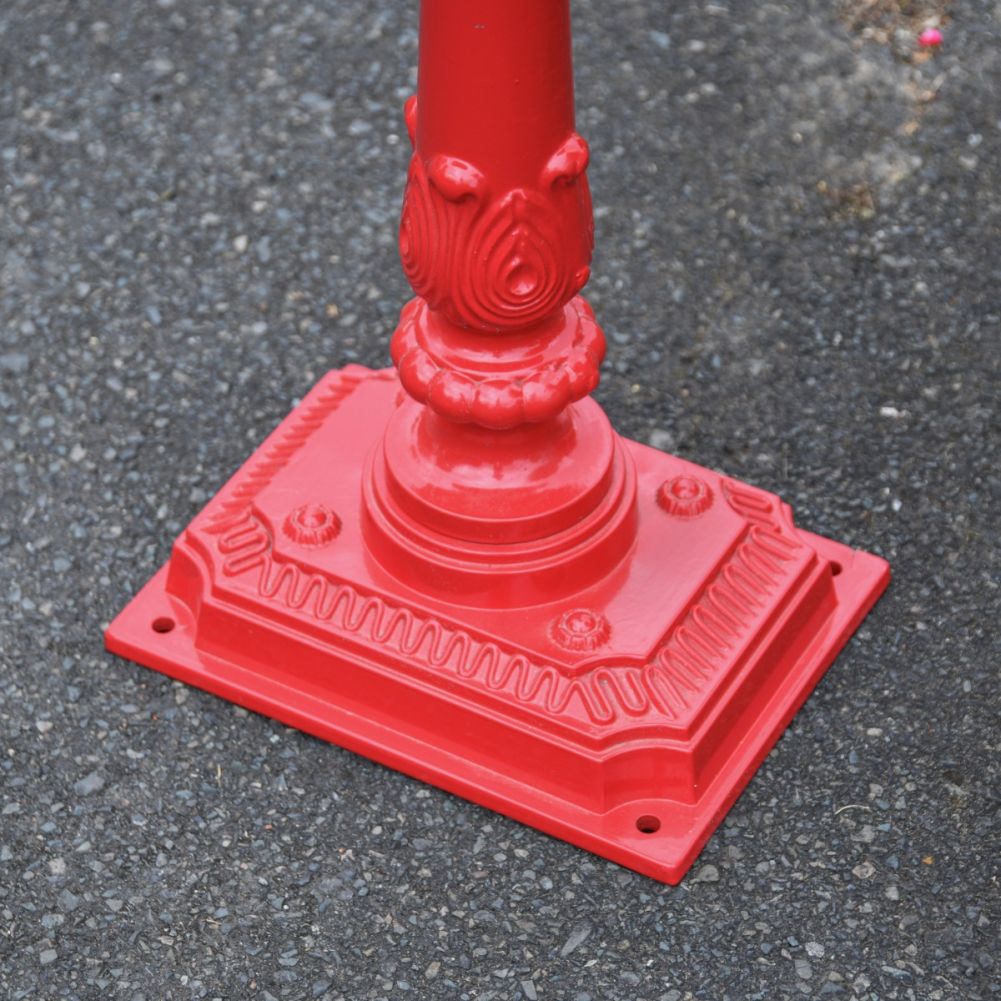 The Westminster Post Box In Royal Red Base Detail