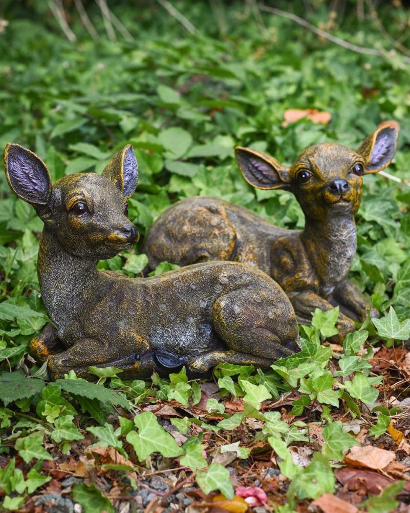 'Thicket & Meadow' The Fibreglass Laying Does Garden Sculpture - Set Of 2