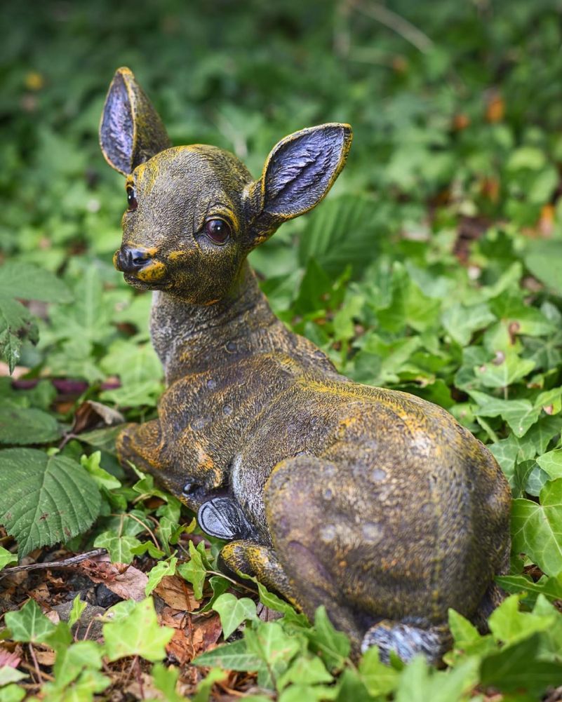 Fibreglass Laying Doe Garden Sculpture In Situ