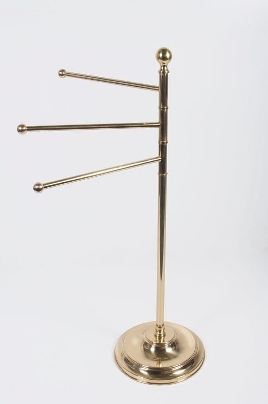 Three Tier Polished Brass Towel Rail