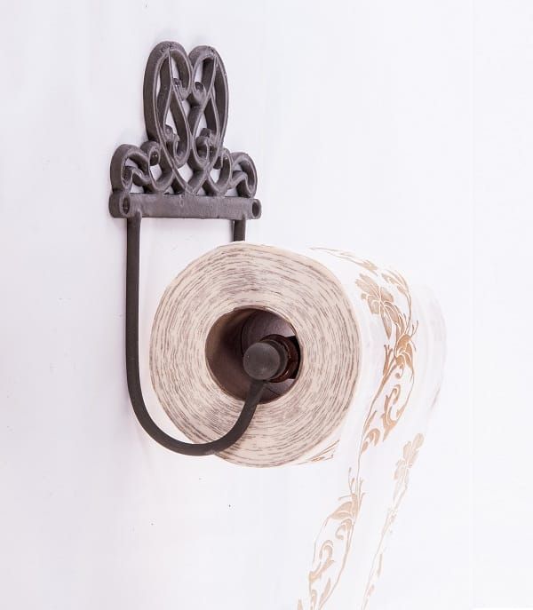 Ornate Heart Design Toilet Roll Holder