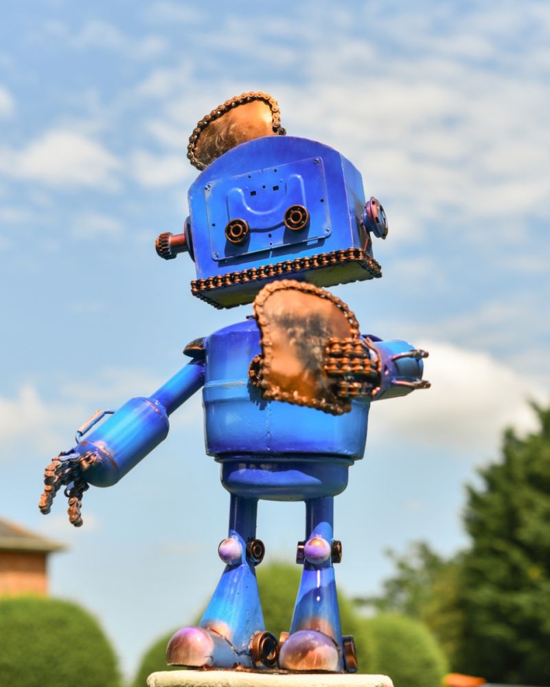 Toaster The Robot Garden Sculpture Recycled Metal Parts
