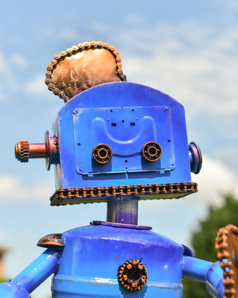 Toaster The Robot Garden Sculpture Recycled Metal Parts Toaster Head