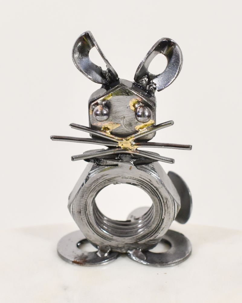 Toffee The Rabbit Scrap Metal Art Sculpture Front