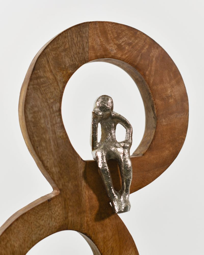 Cast Aluminium & Mango Wood 'Layers Of Emotion' Sculpture Top