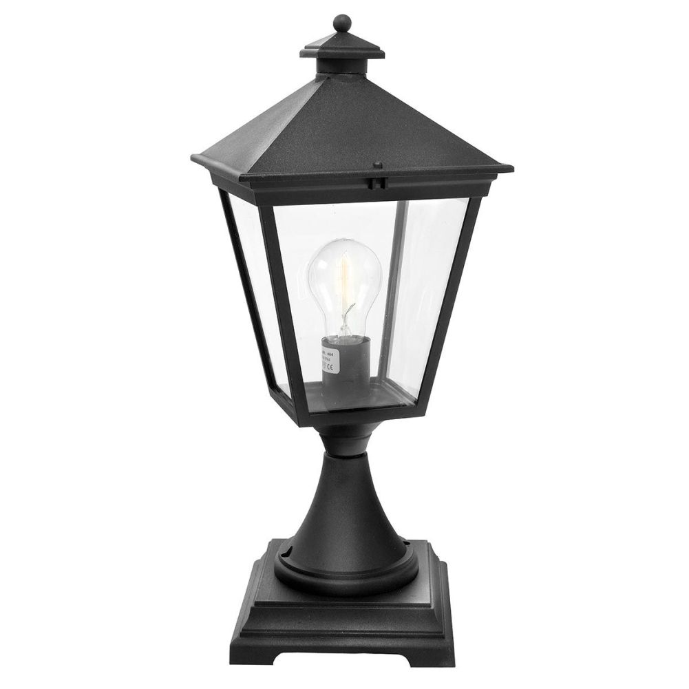 Traditional Black Victorian Hadley Garden Pillar Lantern 