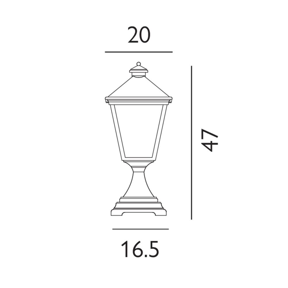 Dimensions Of The Hadley Garden Pillar Lantern 