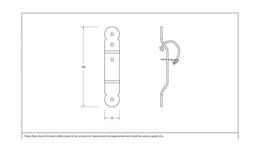 Traditional External Beeswax Locking Penny End Screw on Staple Dimensions