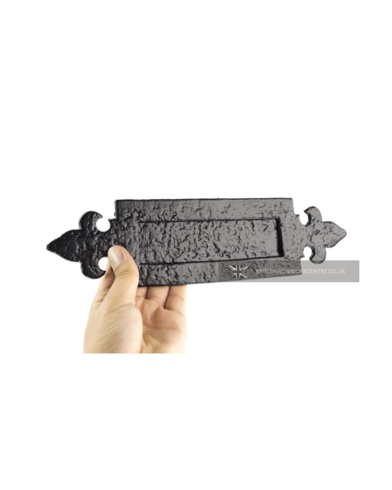 Traditional Fleur de Lys Ornate Cast Iron Letter Plate Scale