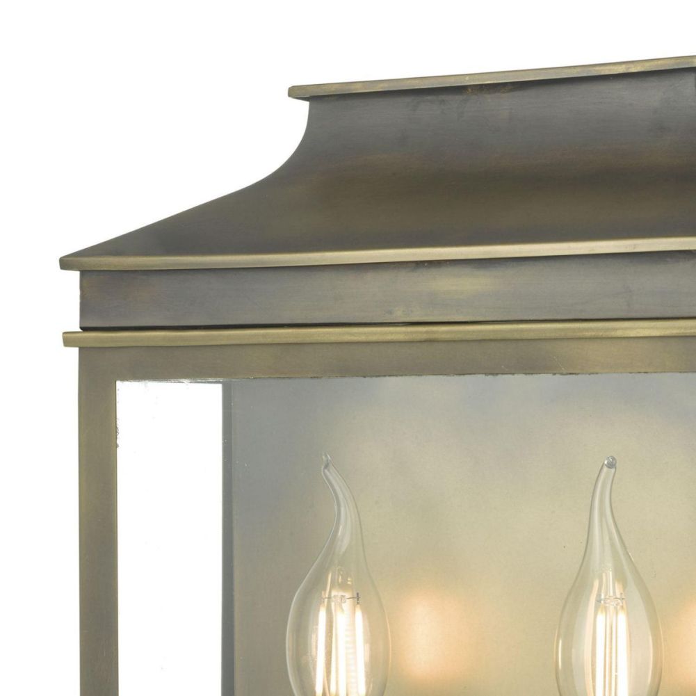 Aged Brass Finish On Coach Lantern Wall Light
