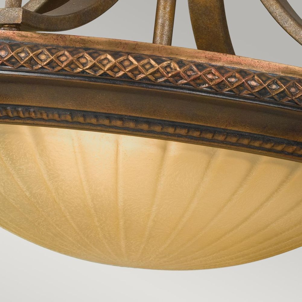 Traditional 'Kelham Hall' Two Light Semi-Flush Ceiling Light Bottom