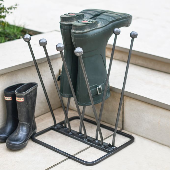 Traditional Lacquer Four Pair Welly & Boot Rack (Clearance)