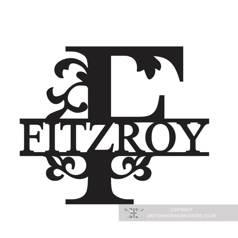 Bespoke Monogram Wall Art and House Sign - Letter F on a white background 