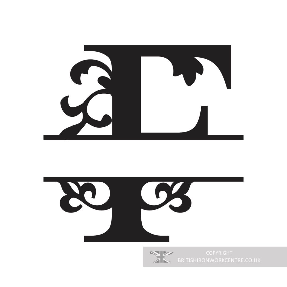 Bespoke Monogram Wall Art and House Sign - Letter F blank template 