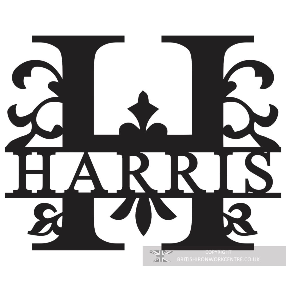 Bespoke Monogram Wall Art and House Sign - Letter H on a white background 