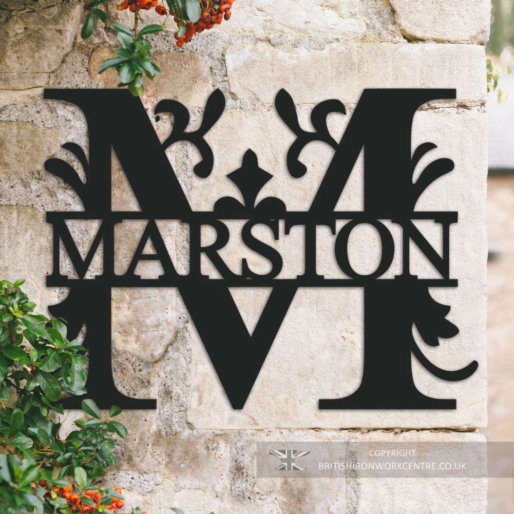 Bespoke Monogram Wall Art and House Sign - Letter M on an outside wall