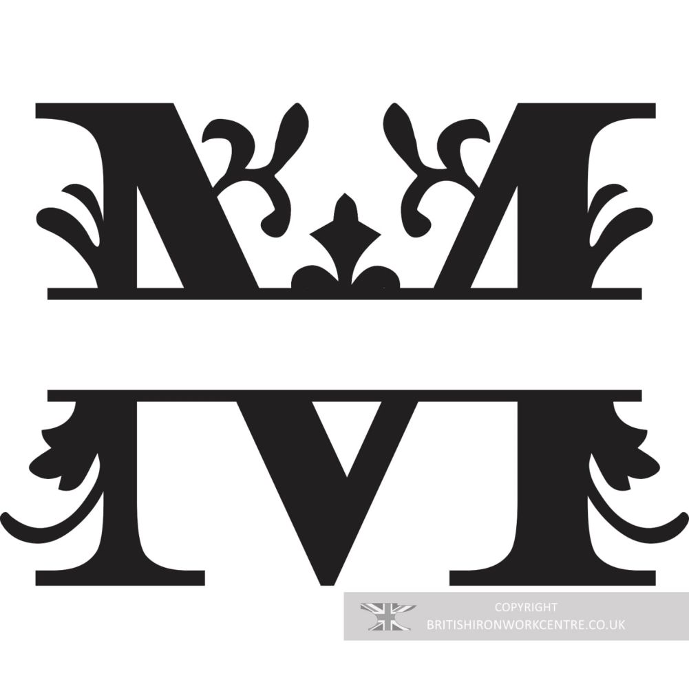 Bespoke Monogram Wall Art and House Sign - Letter M blank template 