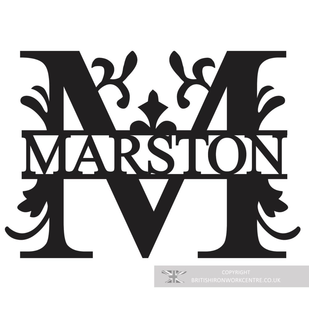 Bespoke Monogram Wall Art and House Sign - Letter M on a white background 