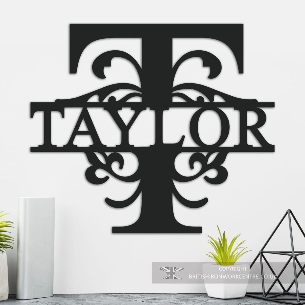 Bespoke Monogram Wall Art and House Sign - Letter T
