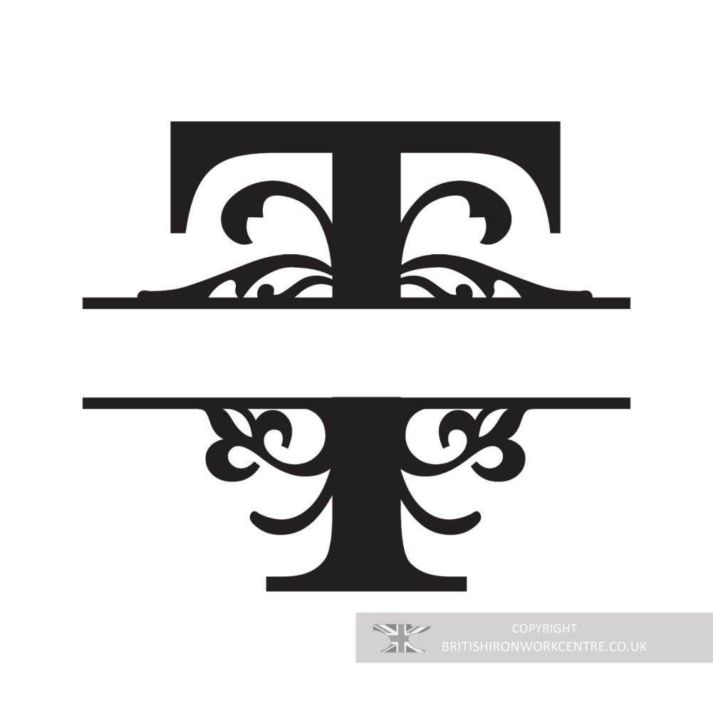 Bespoke Monogram Wall Art and House Sign - Letter T blank template 