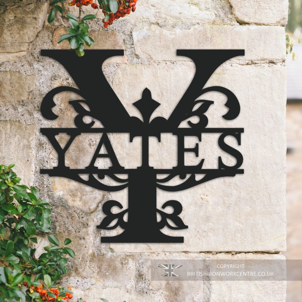Bespoke Monogram Wall Art and House Sign - Letter Y on an outside wall