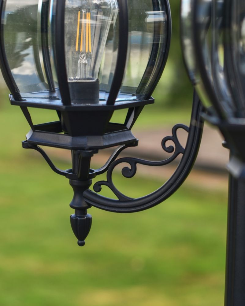 Traditional Ornate Aluminium Tripple Head Lantern Details
