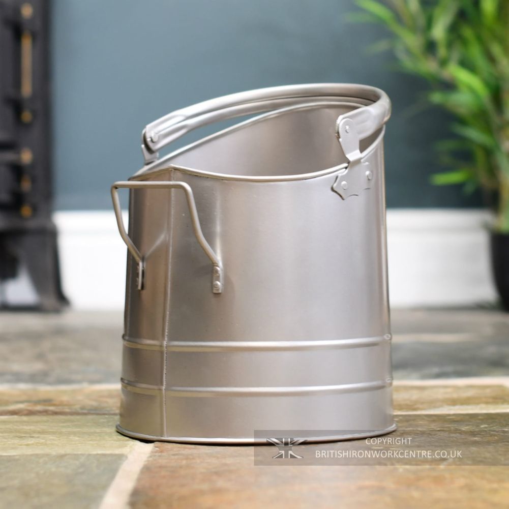 Traditional Pewter Finish Fireside Coal Bucket