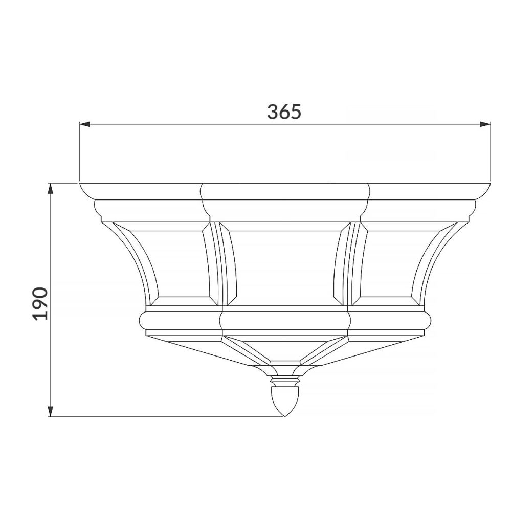 Traditional Solid Brass Victorian Aged Copper Flush Ceiling Light Dimensions