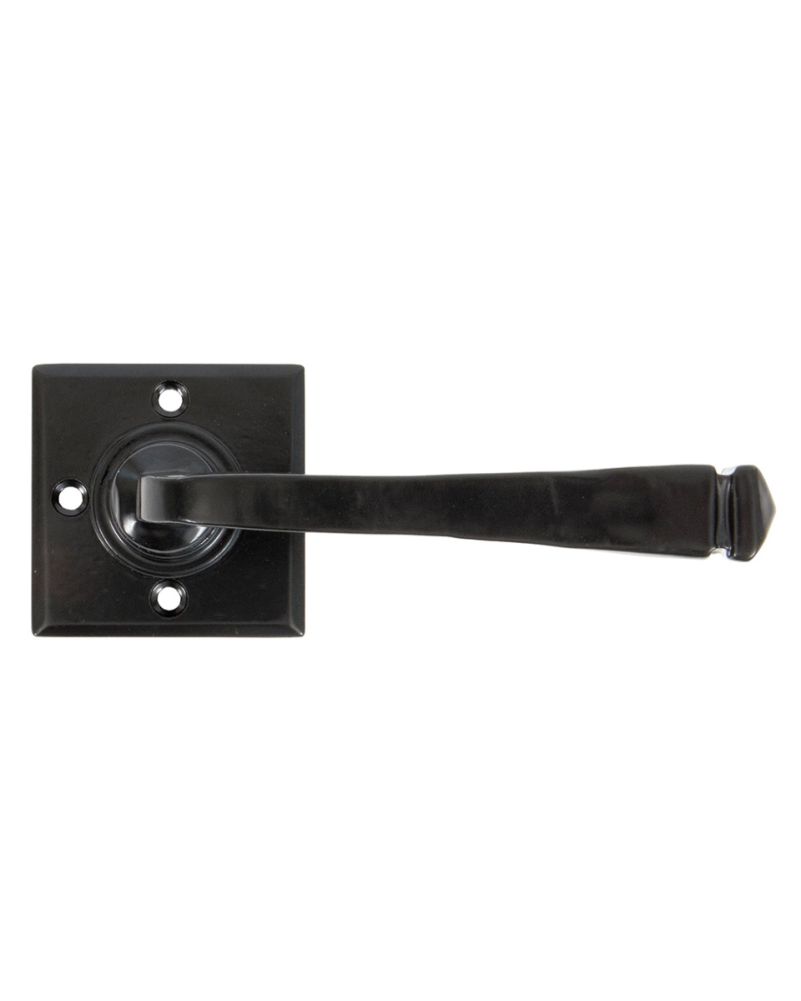 Traditional Sprung Black Iron Door Handle Set 