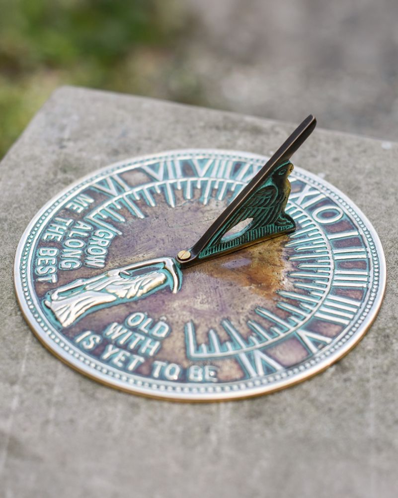 Traditional Verdigris Old Father Time Sundial 