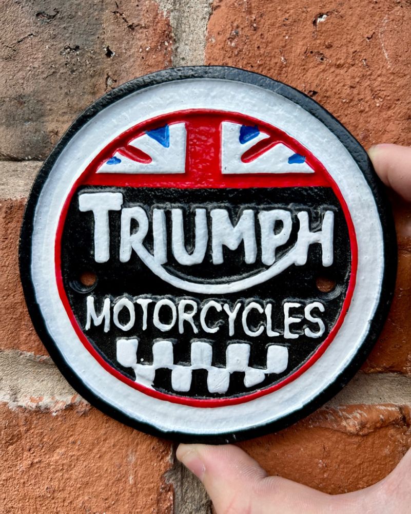 'Triumph Motorcycles' Cast Iron Automobilia Sign 