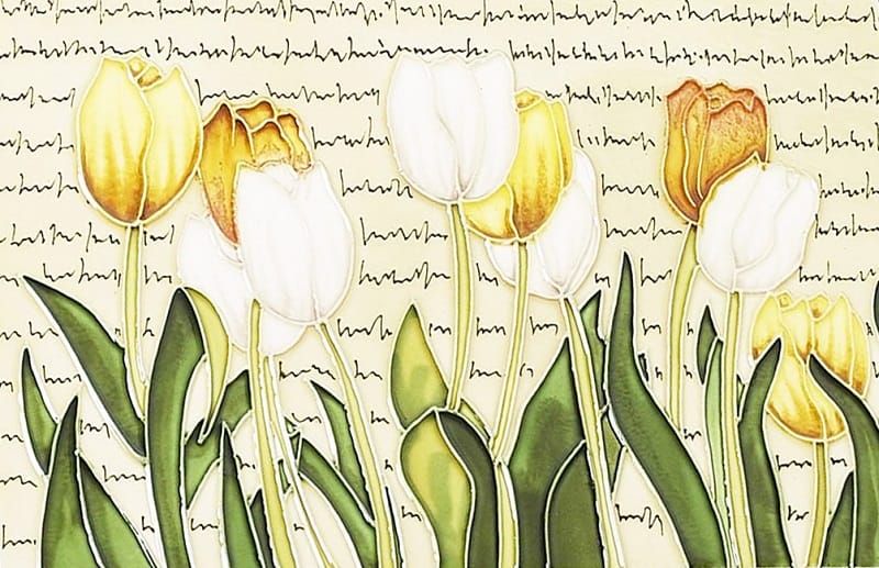 Tulips Cast Iron & Ceramic Breakfast Tray