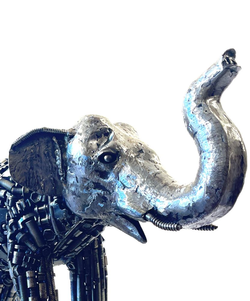 Tundra The Elephant Scrap Metal Art Sculpture Face