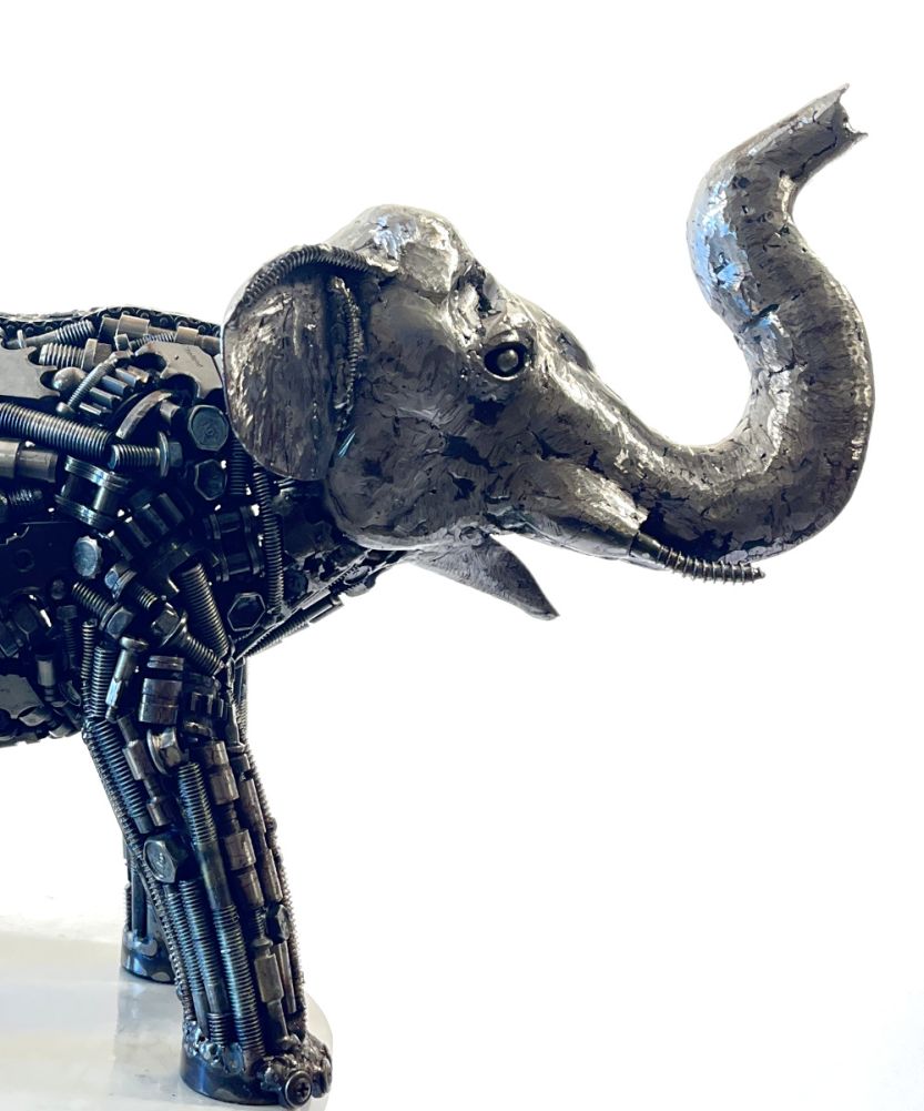Side of The Tundra The Elephant Scrap Metal Art Sculpture