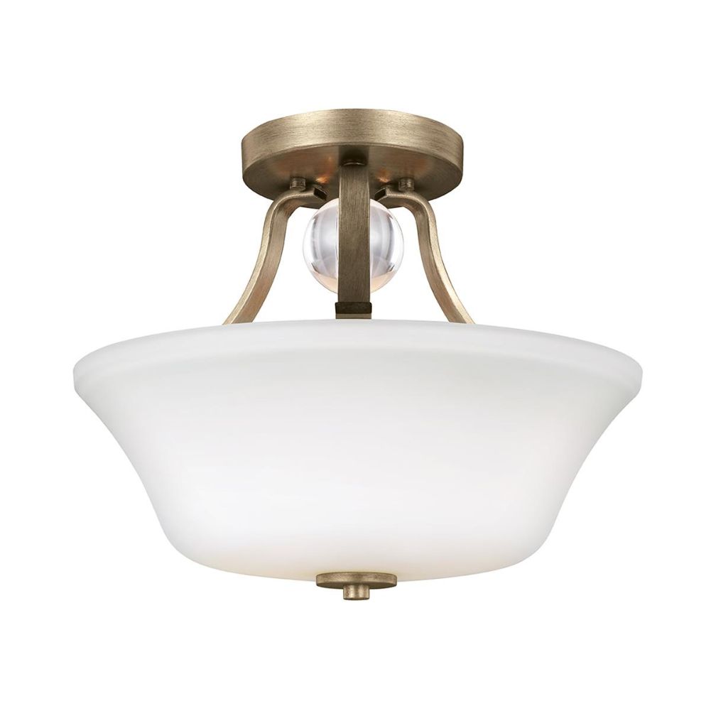 Two Light 'Evington' Semi-Flush Ceiling Light-Sunset Gold