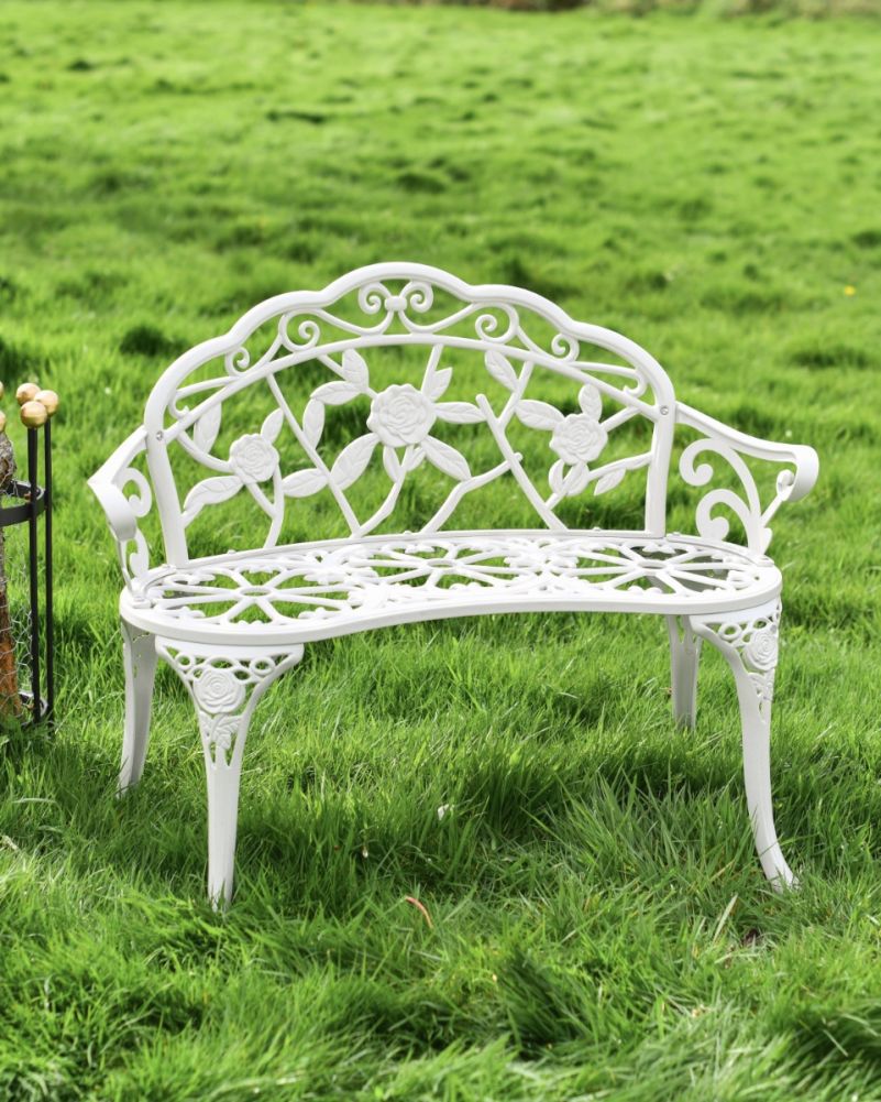 Deluxe Two Seater Rose Garden Bench In Sunshine