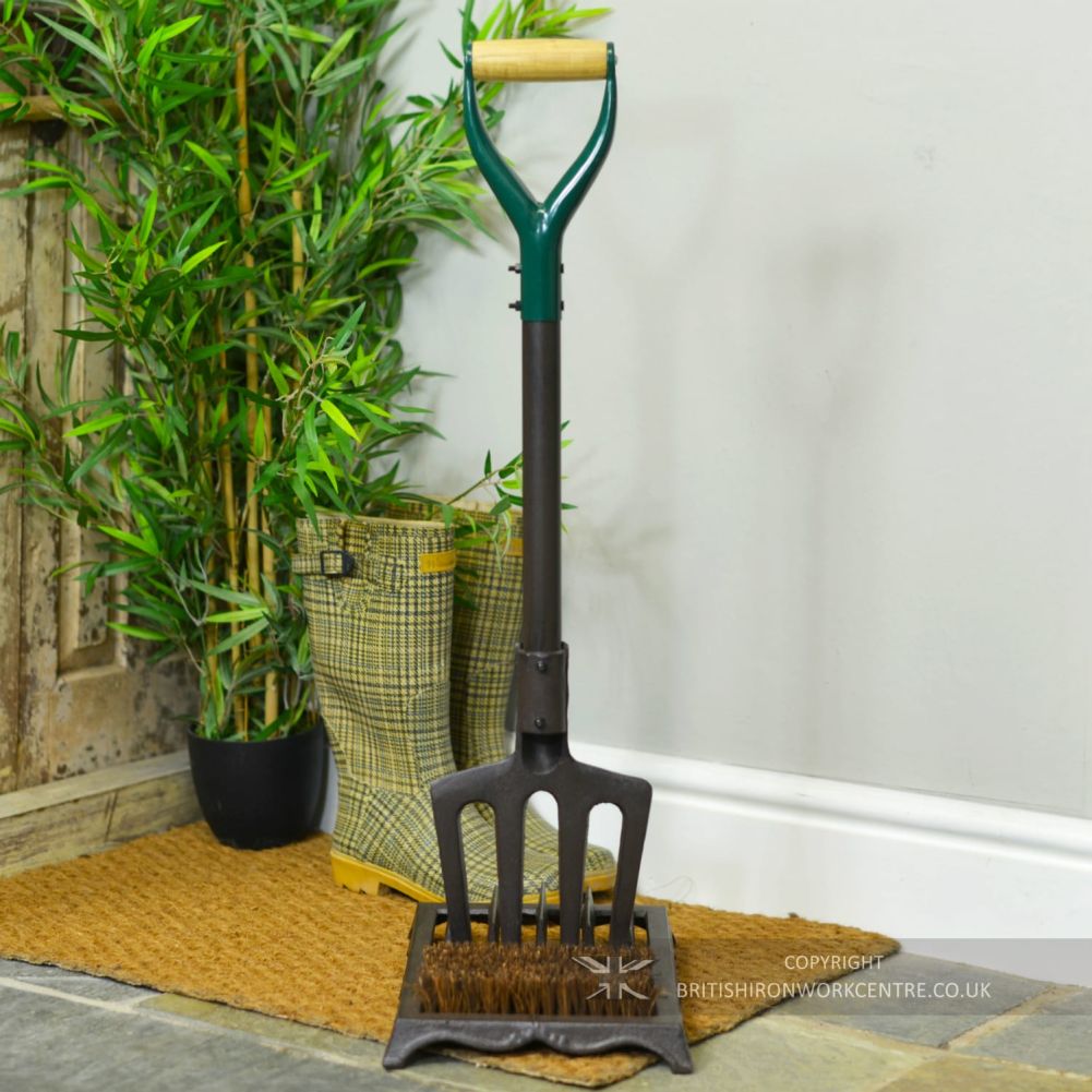 Rustic Pitch Fork Freestanding Boot Brush and Scraper