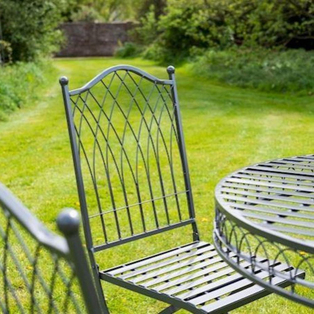 Hampton 4 Piece Table and Chairs Set Grey Chair Detail