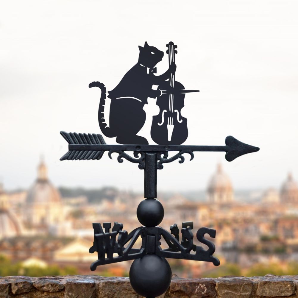 Cat and The Fiddle Nursery Rhyme Iron Weathervane