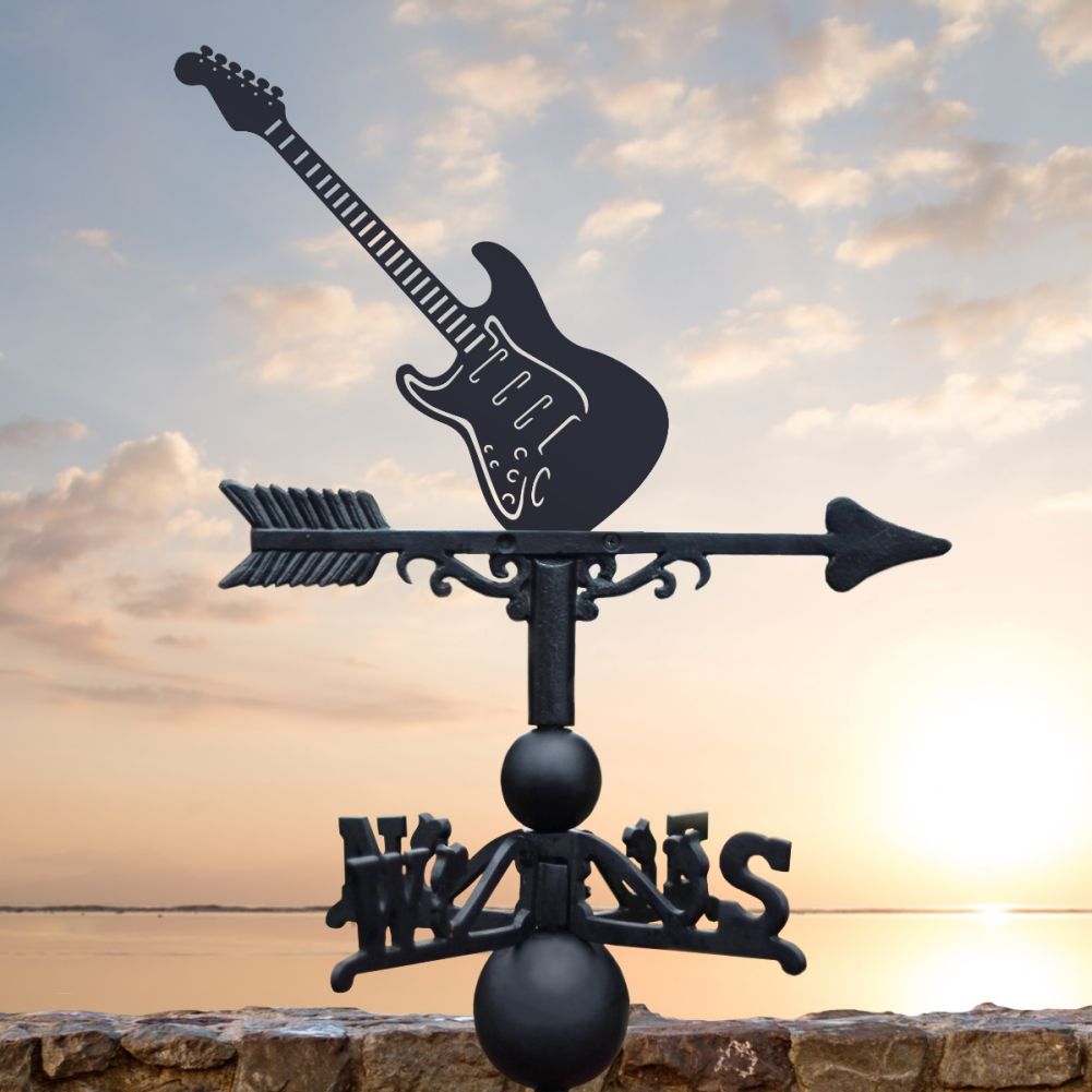 Electric Guitar Weathervane in Black Finish 