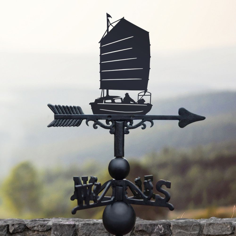Sailboat with Chinese Junk Sail Weathervane