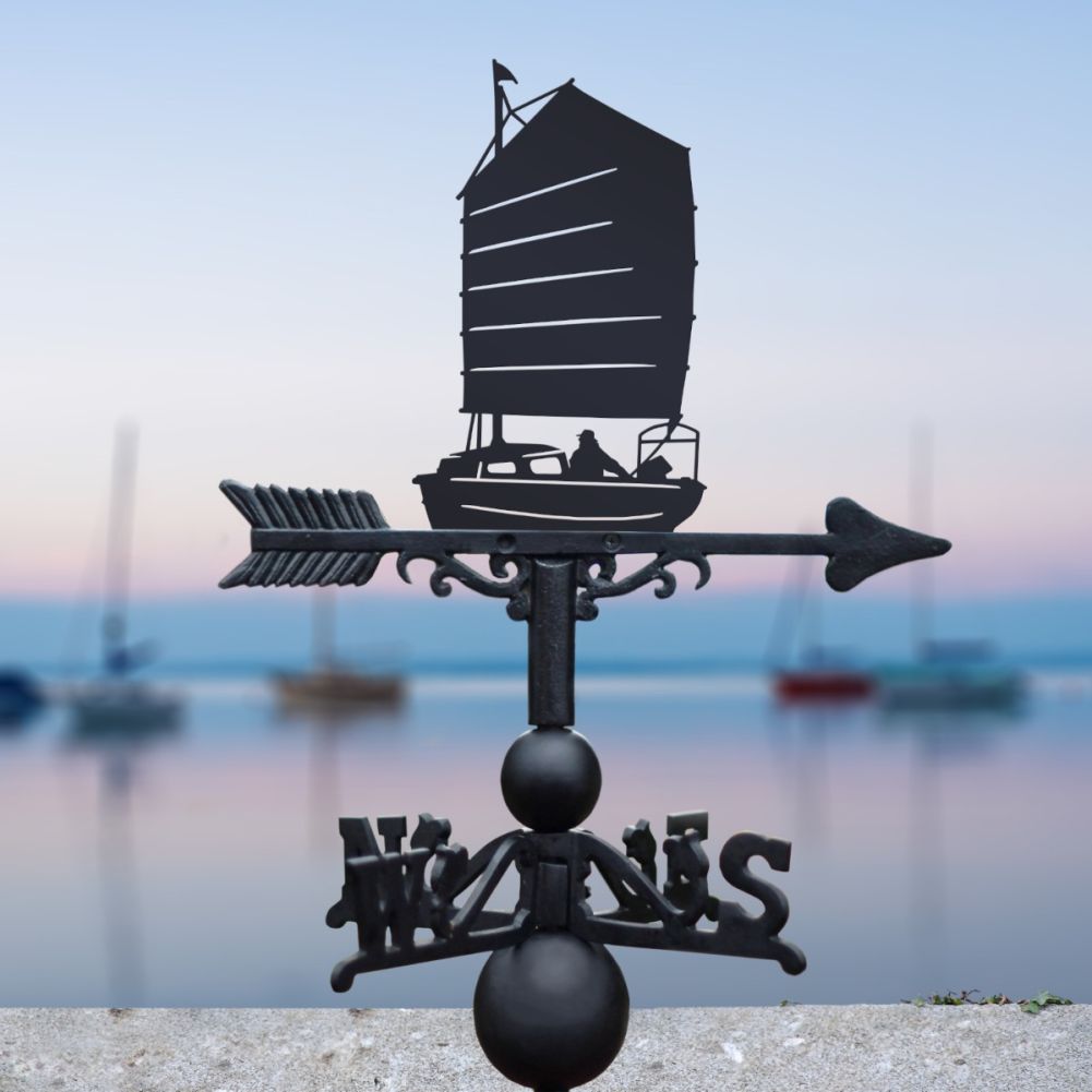 Sailboat with Chinese Junk Sail Weathervane