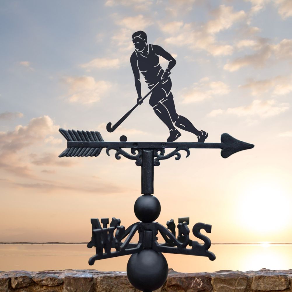 Female Hockey Player Iron Weathervane