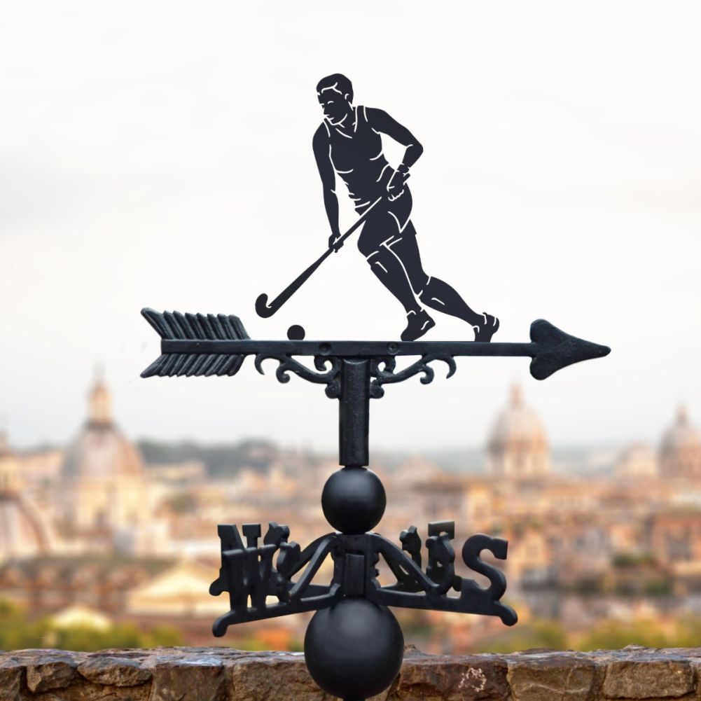 Female Hockey Player Iron Weathervane
