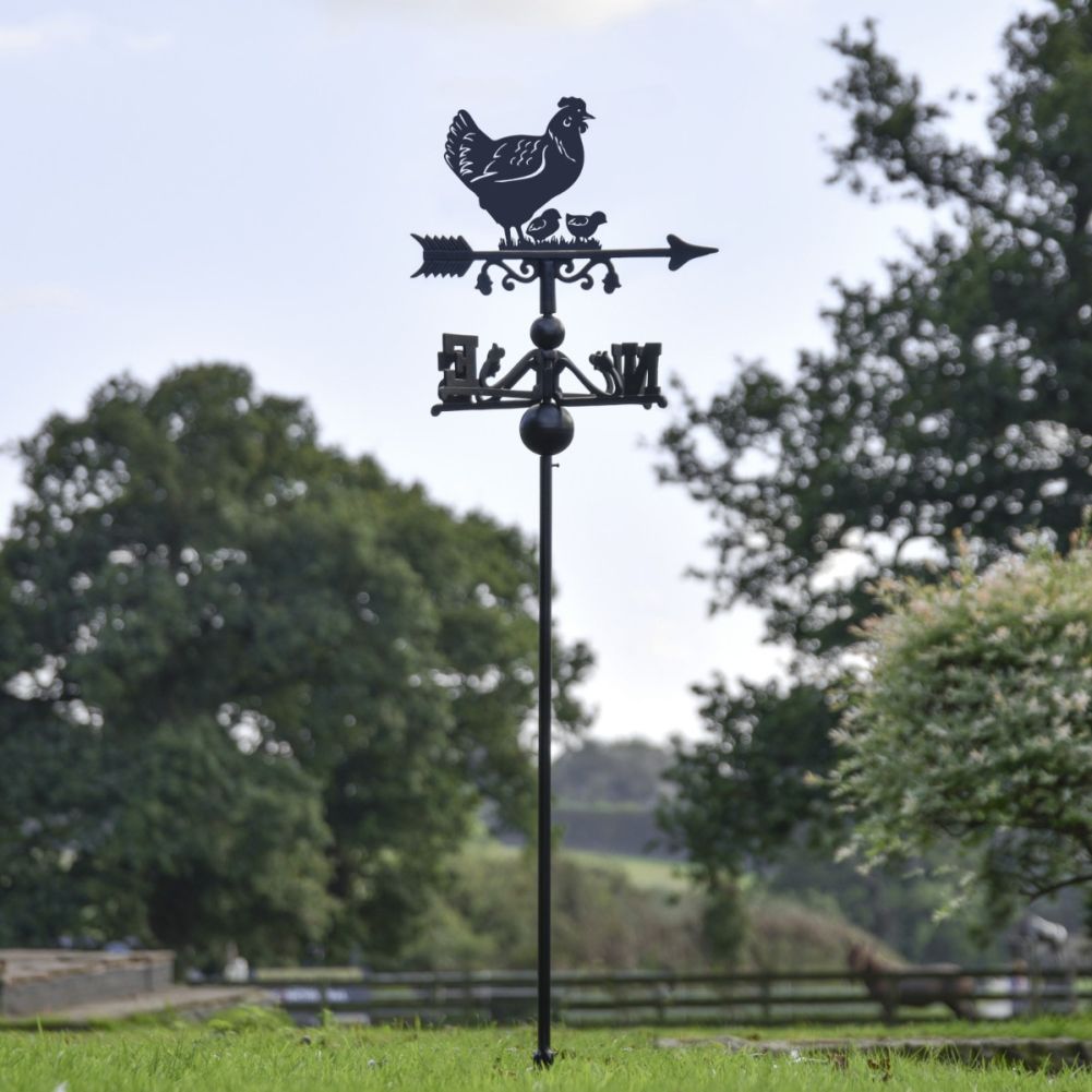 Freestanding Hen & Chicks Weathervane