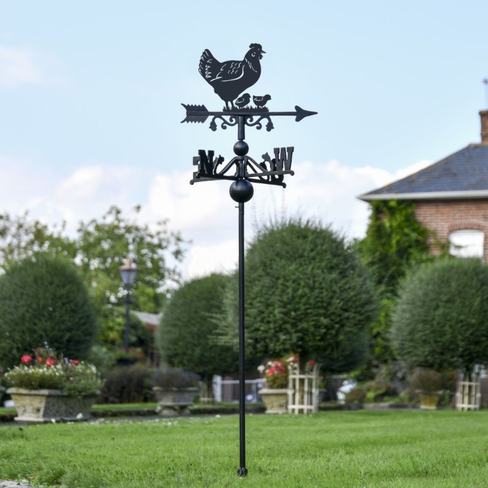 Freestanding Weathervane with Hen & Chicks Topper