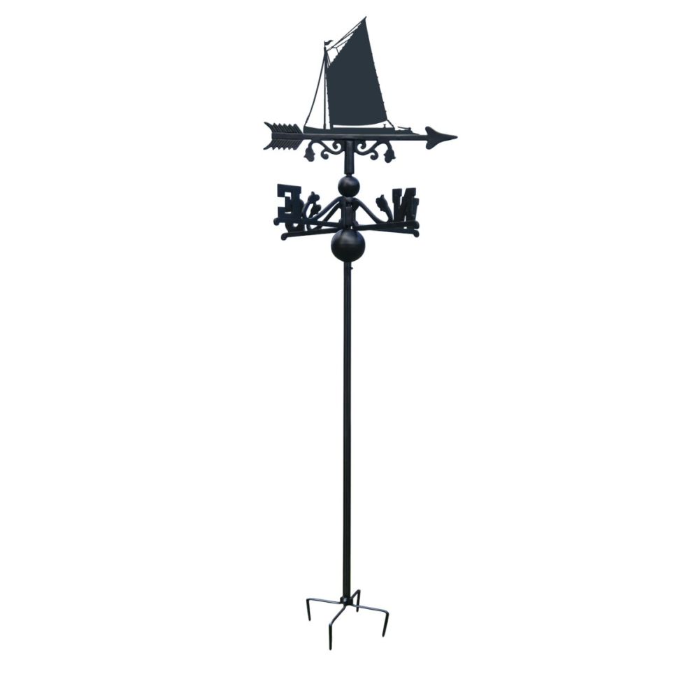 Freestanding Norfolk Wherry Sail Boat Weathervane on White Background
