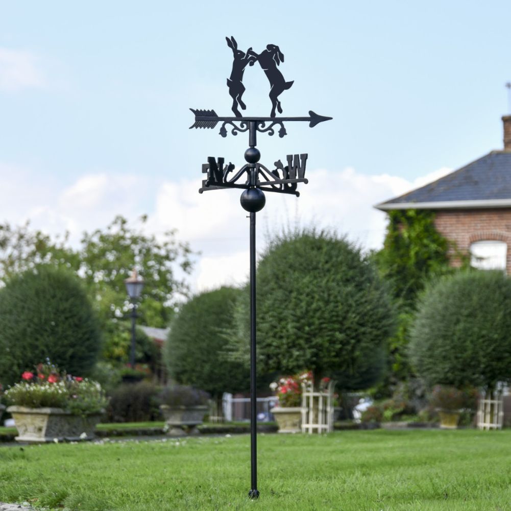Freestanding Weathervane with Boxing Hares Topper
