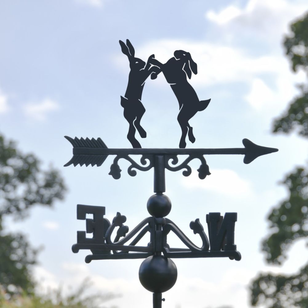 Close-Up of Boxing Hares Motif