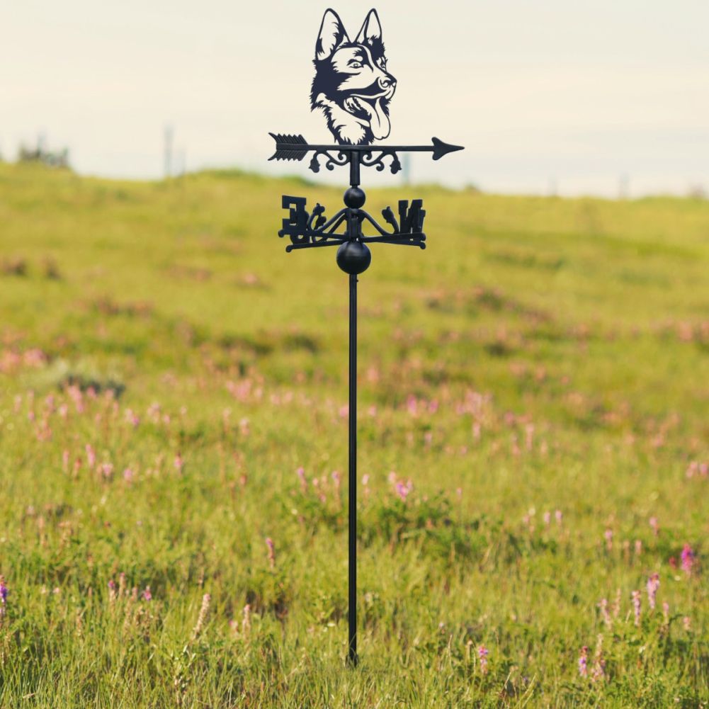 Freestanding Weathervane with German Shepherd Head Motif